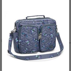 EUC Lug Medium E/W Top Handle Crossbody Navigator Butterfly Grey